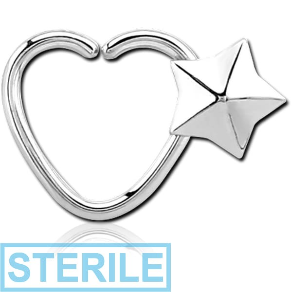 STERILE SURGICAL STEEL OPEN HEART SEAMLESS RING