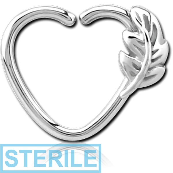 STERILE SURGICAL STEEL OPEN HEART SEAMLESS RING
