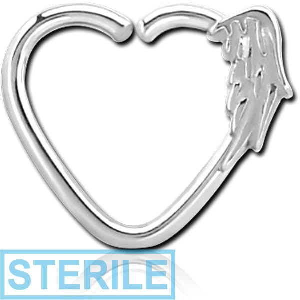 STERILE SURGICAL STEEL OPEN HEART SEAMLESS RING