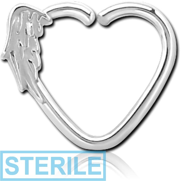 STERILE SURGICAL STEEL OPEN HEART SEAMLESS RING