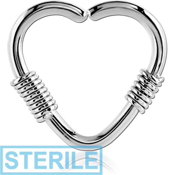 STERILE SURGICAL STEEL OPEN HEART SEAMLESS RING