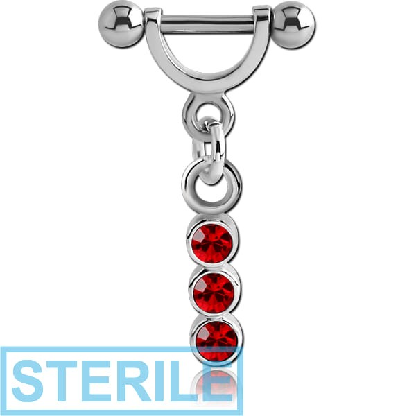 STERILE SURGICAL STEEL HELIX SHIELD WITH CHARM