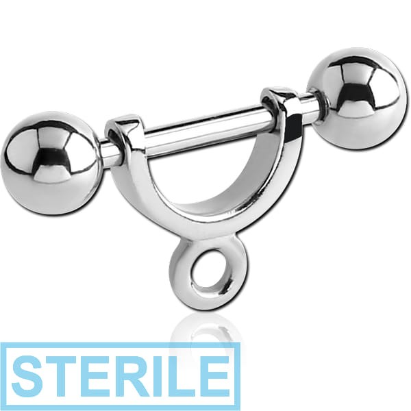 STERILE SURGICAL STEEL HELIX SHIELD WITH HOOP