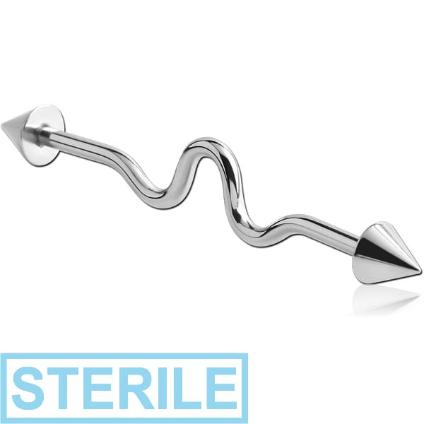 STERILE SURGICAL STEEL INDUSTRIAL WAVE BARBELL
