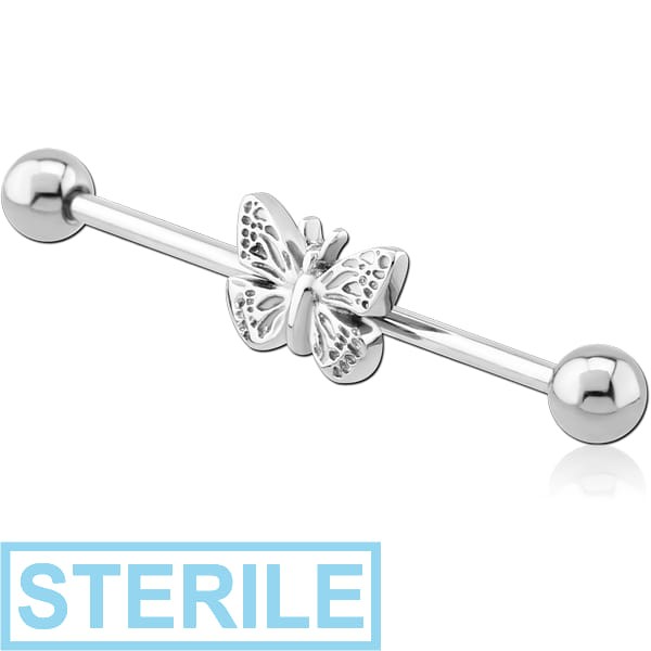 STERILE SURGICAL STEEL BUTTERFLY INDUSTRIAL BARBELL