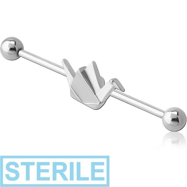 STERILE SURGICAL STEEL INDUSTRIAL BARBELL WITH ADJUSTABLE SLIDING CHARM