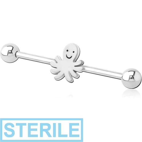 STERILE SURGICAL STEEL INDUSTRIAL BARBELL - SQUID