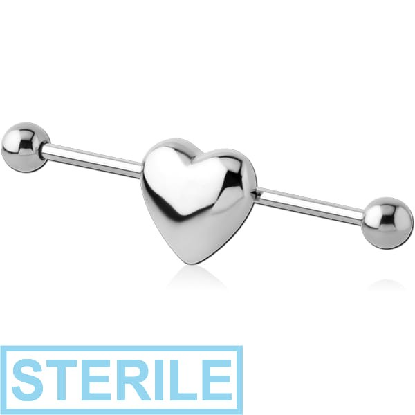 STERILE SURGICAL STEEL INDUSTRIAL BARBELL - HEART