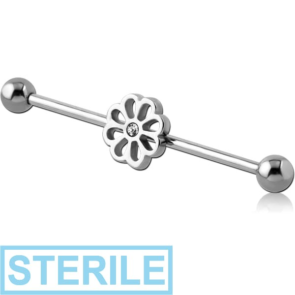 Sterile Surgical Steel Industrial Barbell Flower Body Piercing