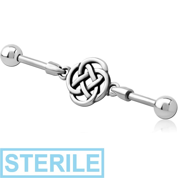STERILE SURGICAL STEEL INDUSTRIAL BARBELL CHARM - KNOT