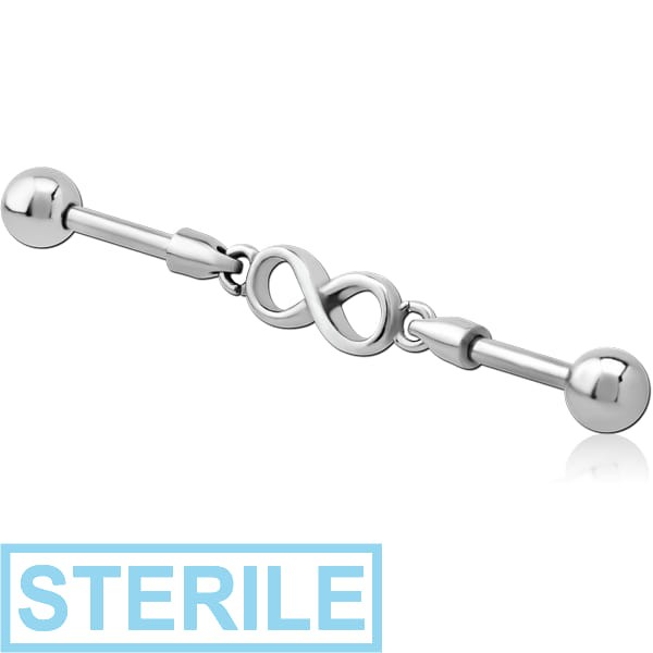 STERILE SURGICAL STEEL INDUSTRIAL BARBELL CHARM - INFINITY