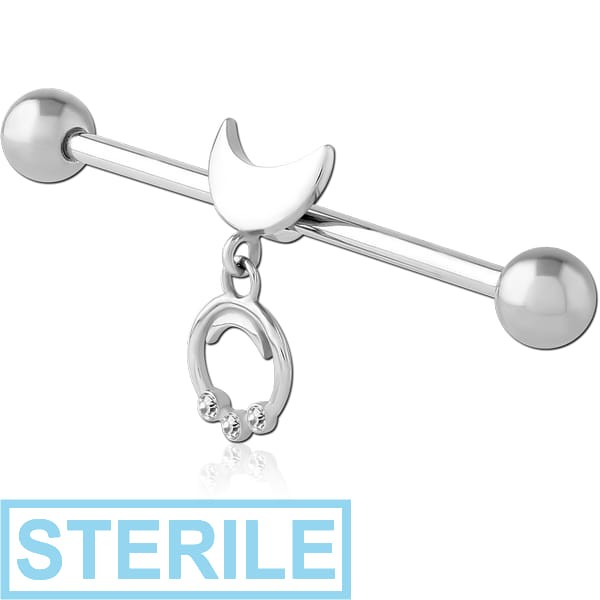 STERILE SURGICAL STEEL SLIDING JEWELLED INDUSTRIAL BARBELL