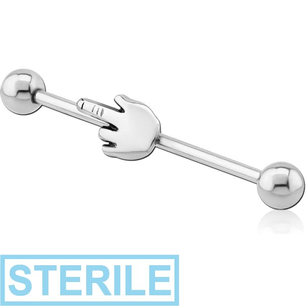 STERILE SURGICAL STEEL FINGER INDUSTRIAL BARBELL