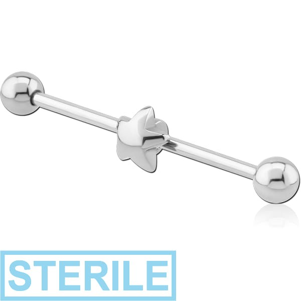 STERILE SURGICAL STEEL STAR INDUSTRIAL BARBELL
