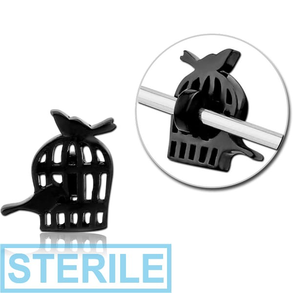 STERILE SURGICAL STEEL ADJUSTABLE SLIDING CHARM FOR INDUSTRIAL BARBELL - BIRDCAGE