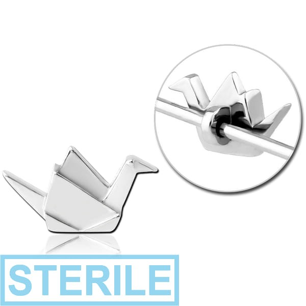 STERILE SURGICAL STEEL ADJUSTABLE SLIDING CHARM FOR INDUSTRIAL BARBELL - PAPER BIRD