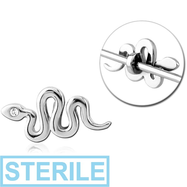 STERILE SURGICAL STEEL ADJUSTABLE SLIDING CHARM FOR INDUSTRIAL BARBELL - SNAKE