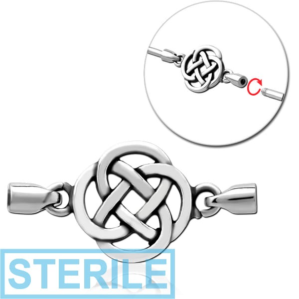 STERILE SURGICAL STEEL CHARM FOR INDUSTRIAL BARBELL - KNOT