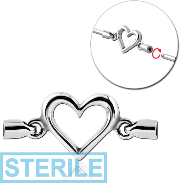 STERILE SURGICAL STEEL CHARM FOR INDUSTRIAL BARBELL - HEART