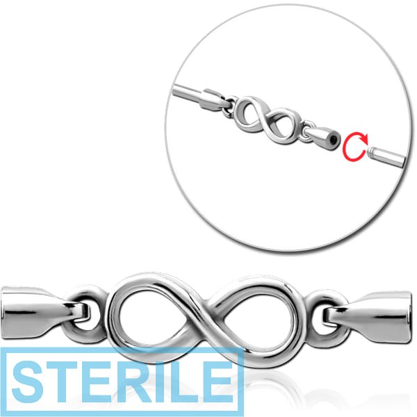 STERILE SURGICAL STEEL CHARM FOR INDUSTRIAL BARBELL - INFINITY