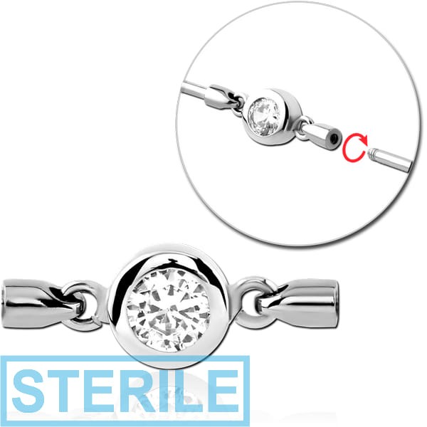 STERILE SURGICAL STEEL JEWELLED CHARM FOR INDUSTRIAL BARBELL - CIRCLES