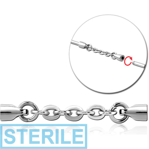 STERILE SURGICAL STEEL CHARM FOR INDUSTRIAL BARBELL - CHAIN