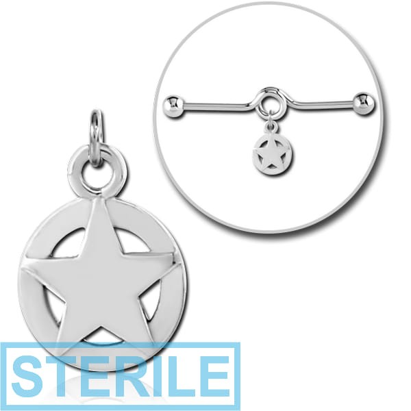 STERILE SURGICAL STEEL CHARM FOR INDUSTRIAL BARBELL