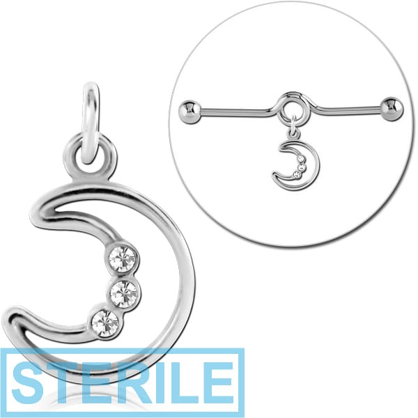 STERILE SURGICAL STEEL JEWELLED CHARM FOR INDUSTRIAL BARBELL