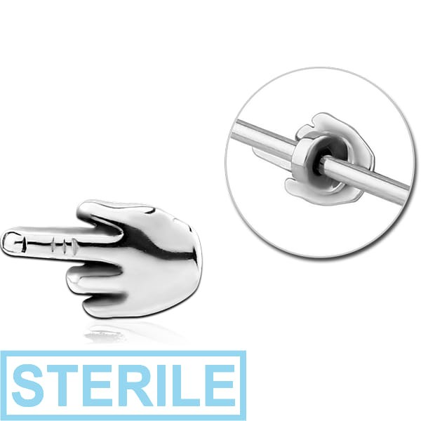 STERILE SURGICAL STEEL ADJUSTABLE SLIDING CHARM FOR INDUSTRIAL BARBELL - FINGER