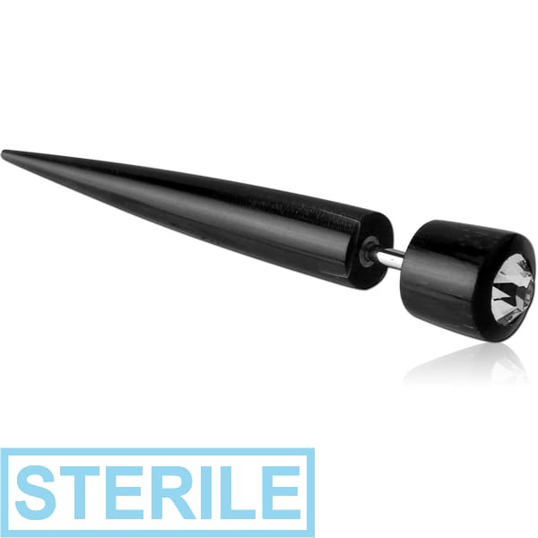 STERILE ORGANIC HORN FAKE PIERCING - JEWELLED