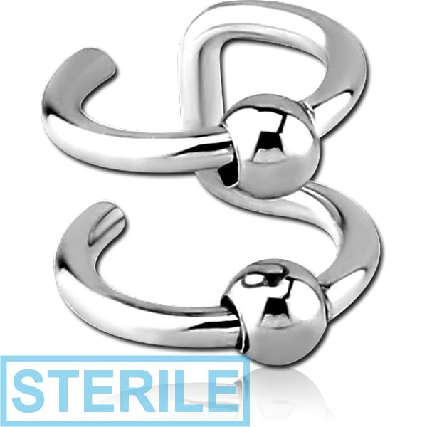 STERILE SURGICAL STEEL ILLUSION EAR CUFF