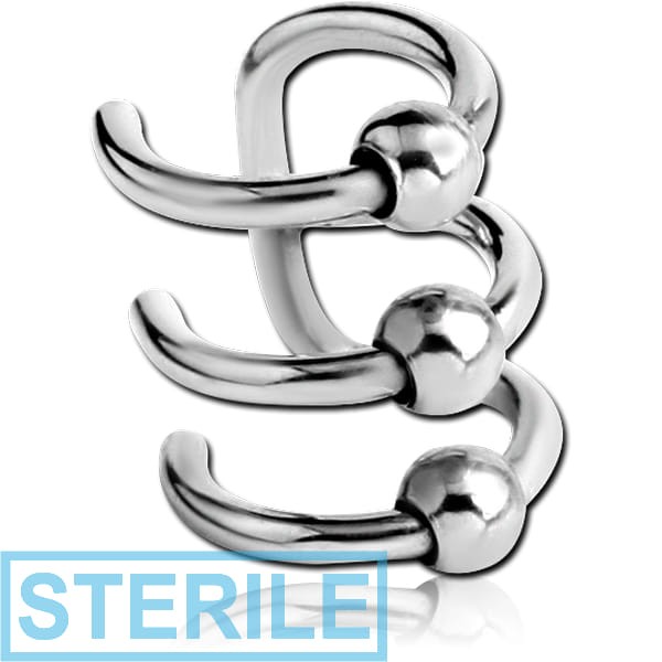 STERILE SURGICAL STEEL ILLUSION EAR CUFF