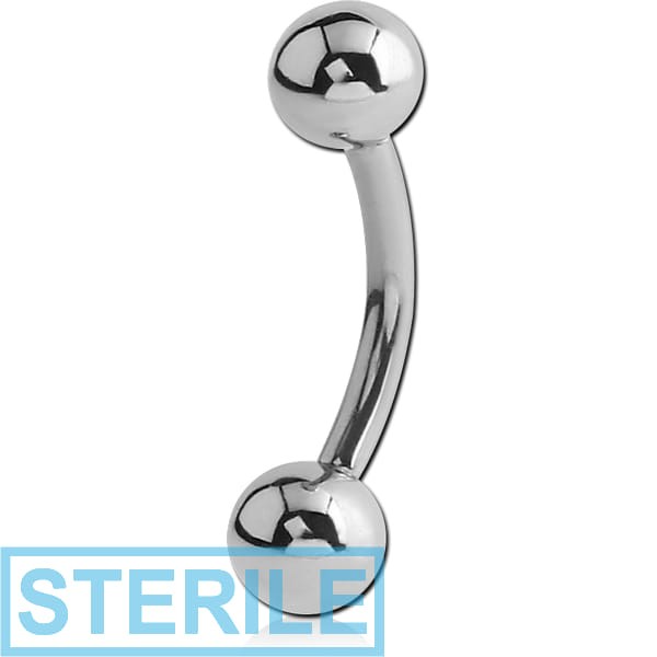 STERILE SURGICAL STEEL INTERNALLY THREADED CURVED BARBELL