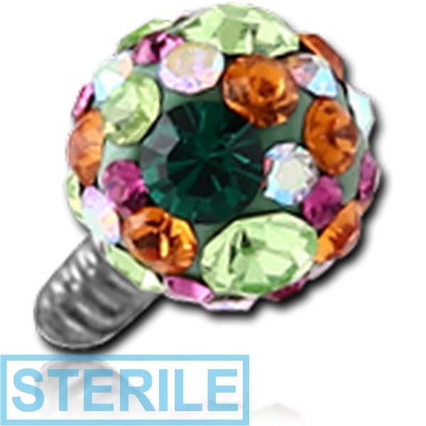 STERILE EPOXY COATED CRYSTALINE JEWELLED BALL FOR 1.6MM INTERNALLY THREADED PIN