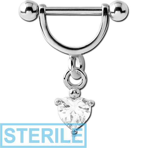 STERILE SURGICAL STEEL INTIMATE SHIELD WITH CHARM