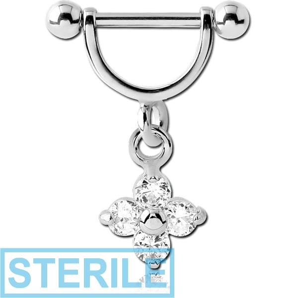 STERILE SURGICAL STEEL INTIMATE SHIELD WITH CHARM