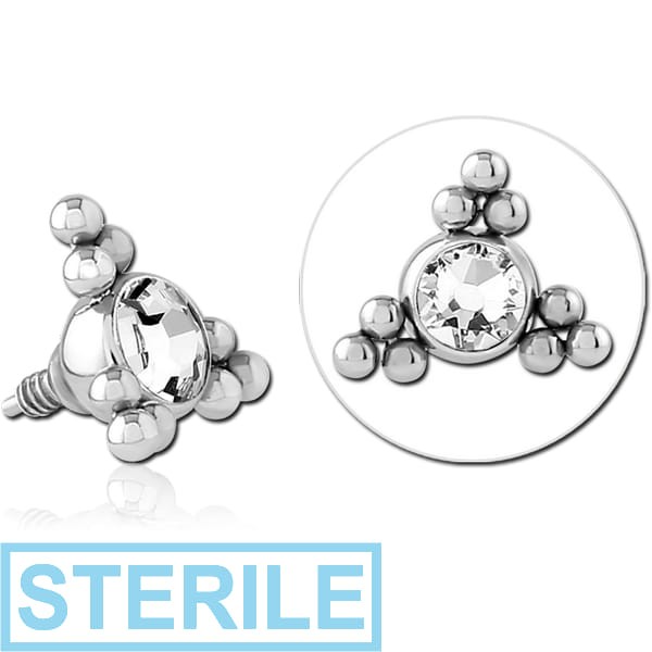 STERILE SURGICAL STEEL JEWELLED MICRO ATTACHMENT INTERNALLY THREADED PINS