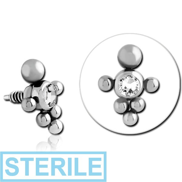 STERILE SURGICAL STEEL JEWELLED MICRO ATTACHMENT INTERNALLY THREADED PINS