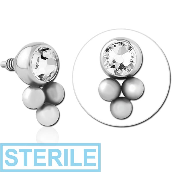 STERILE SURGICAL STEEL JEWELLED MICRO ATTACHMENT INTERNALLY THREADED PINS