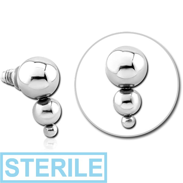 STERILE SURGICAL STEEL ATTACHMENT FOR 1.6MM INTERNALLY THREADED PINS - THREE BALLS