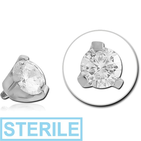 STERILE SURGICAL STEEL PRONG SET JEWELLED ATTACHMENT FOR 1.6MM INTERNALLY THREADED PINS - ROUND