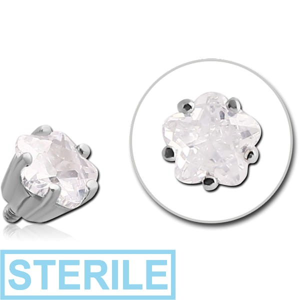 STERILE SURGICAL STEEL PRONG SET JEWELLED ATTACHMENT FOR 1.6MM INTERNALLY THREADED PINS - ROUND