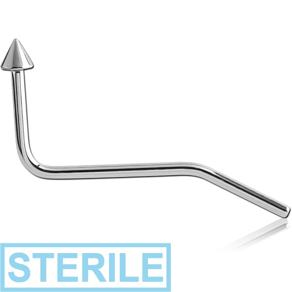 STERILE SURGICAL STEEL INTERNALLY THREADED MICRO FISH TAIL LABRET WITH CONE