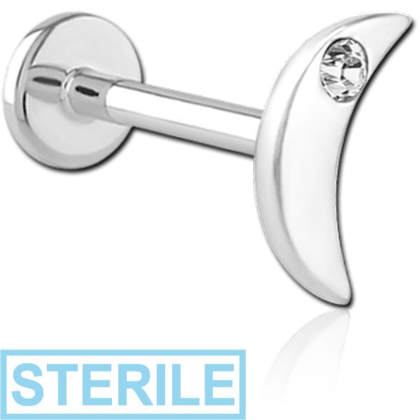 STERILE SURGICAL STEEL INTERNALLY THREADED JEWELLED MICRO LABRET