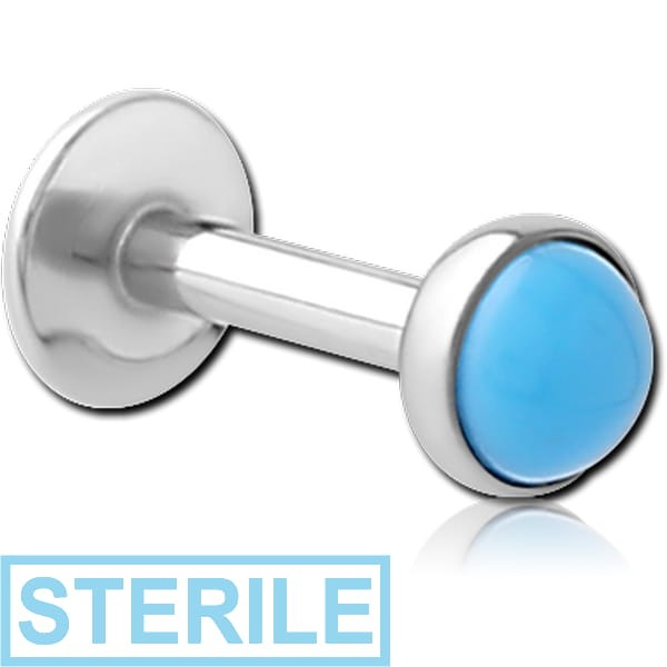 STERILE SURGICAL STEEL INTERNALLY THREADED JEWELLED MICRO LABRET