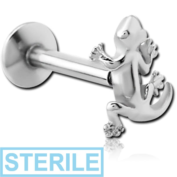STERILE SURGICAL STEEL INTERNALLY THREADED MICRO LABRET WITH SALAMANDER