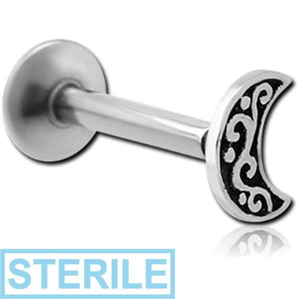 STERILE SURGICAL STEEL INTERNALLY THREADED MICRO LABRET - CRESCENT