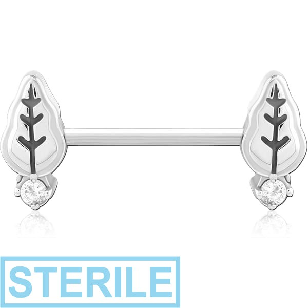 STERILE SURGICAL STEEL NIPPLE PIERCING INTERNAL THREADED BAR