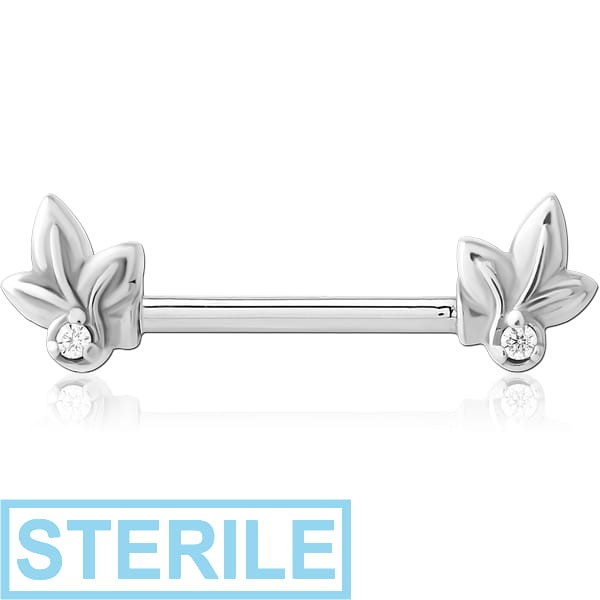 STERILE SURGICAL STEEL NIPPLE PIERCING INTERNAL THREADED BAR