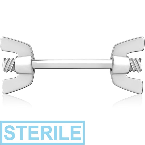 STERILE SURGICAL STEEL NIPPLE PIERCING INTERNAL THREADED BAR